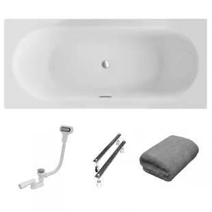 Besco Wanna 170x75 Vitae SLIM PLUS + Syfon w kolorze złotym - Wanny - miniaturka - grafika 3