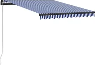 Markizy - VidaXL Lumarko Ręcznie zwijana markiza, 350 x 250 cm, niebiesko-biała! 3055188 VidaXL - miniaturka - grafika 1