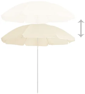 vidaXL Parasol ogrodowy na stalowym słupku, piaskowy, 180 cm vidaXL - Parasole ogrodowe - miniaturka - grafika 4