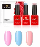 Lakiery do paznokci - Bluesky Gel Polish, zestaw żelowych lakierów do paznokci, Pastel Neon Collection, Strawberry Cream PN01, Blueberry Dream PN03, Peach Passion PN06 3 x 5 ml, różowy, niebieski, pomarańczowy Minis-PN01-PN03-PN06 - miniaturka - grafika 1