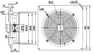 NeoAir Wentylator przemysłowy wyciągowy YWF-4E-350B-102/34-B Wentylator wyciągowy 350mm - Wentylatory przemysłowe - miniaturka - grafika 2