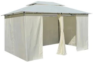 vidaXL Namiot ogrodowy z zasłonami, 4 x 3 m, biały - Pawilony ogrodowe - miniaturka - grafika 13