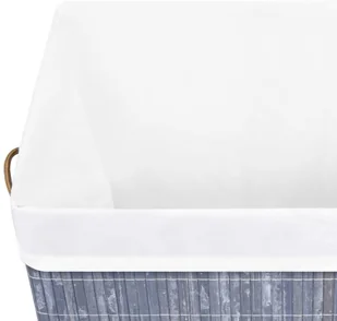 vidaXL Bambusowy kosz na pranie, szary, 83 L vidaXL - Kosze na bieliznę - miniaturka - grafika 7