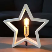 Oświetlenie świąteczne - Best Season Drewniana gwiazda Lysekil, biała, do postawienia - miniaturka - grafika 1