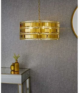 Endon LAMPA wisząca ELDORA 90299 Endon okrągła OPRAWA metalowa modernistyczny ZWIS na łańcuchu złoty 90299 - Lampy sufitowe - miniaturka - grafika 5