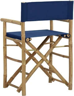 vidaXL Składane krzesła reżyserskie 2 szt., niebieskie, bambus/tkanina! 313030 - Fotele i krzesła ogrodowe - miniaturka - grafika 5