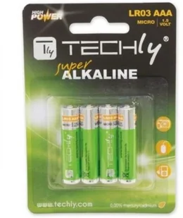 Techly Baterie alkaliczne 1.5V AAA LR03 4 sztuki - 307001 - Baterie i akcesoria - miniaturka - grafika 3