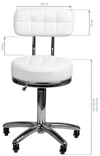 ACTIVESHOP TABORET KOSMETYCZNY AM-877 BIAŁY - Krzesła i taborety kosmetyczne - miniaturka - grafika 5
