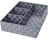 Pudła i pojemniki do przechowywania - Wenko WENKO kosz do przechowywania-częściowy zestaw Szary One Size 556009_Grau - miniaturka - grafika 1