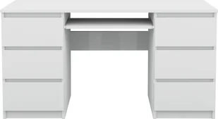 Biurko komputerowe Pari 6 szuflad 130 cm - Białe - Biurka dla dzieci - miniaturka - grafika 2