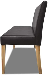 vidaXL vidaXL Ciemno brązowa ławka z imitacji skóry - Ławki do przedpokoju - miniaturka - grafika 5