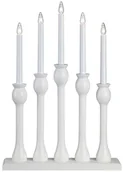 Oświetlenie świąteczne - Markslojd Świecznik świąteczny LOVASA 5 świeczek drewniany biały - miniaturka - grafika 1