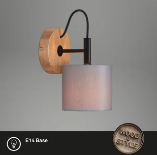 BRILONER Wood & Style 2075 lampa ścienna klosz z tkaniny - Lampy ścienne - miniaturka - grafika 3
