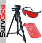 Sprzęt geodezyjny - SurvGeo Statyw alu 1,4m DT140 + Okulary laserowe + Tarczka laserowa - miniaturka - grafika 1