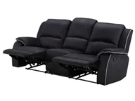 Sofy i kanapy - Vente-Unique 3-osobowa sofa z funkcją relaks z mikrofibry HERNANI - Czarny - miniaturka - grafika 1