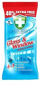 Green Shield chusteczki do szyb i luster 70 sztuk - Ściereczki, gąbki, czyściki - miniaturka - grafika 2