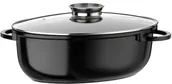 Brytfanny - GSW 410588 Gourmet Ceramica owalna brytfanna XXL z pokrywką aromatyzującą, 10 l, odlew aluminium, czarna nakrapiana, 42 cm, 4 elementy 410588 - miniaturka - grafika 1