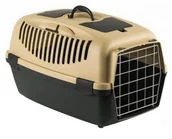 Transportery dla kotów - Stefanplast Transporter, metalowe drzwi Gulliver 3 beżowo-szare, 61x40x38 cm - miniaturka - grafika 1