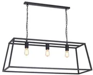 Lampy sufitowe - Luminex Frame 6518 lampa wisząca zwis 3x60W E27 czarna - miniaturka - grafika 1