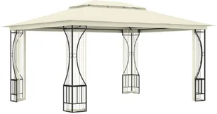 vidaXL Altana ogrodowa z zasłonami, 300x400x265 cm, kremowa 48596 - Altany ogrodowe - miniaturka - grafika 5