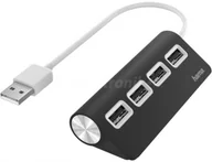 Huby USB - Hama Hub USB 2.0 4xUSB-A czarny 200119 - miniaturka - grafika 1