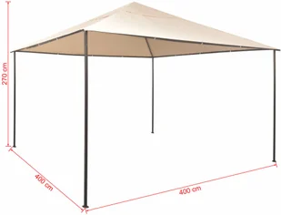 vidaXL Altana/namiot ogrodowy, 4x4 m, stal, beżowy 43171 - Pawilony ogrodowe - miniaturka - grafika 24