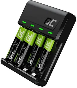 Green Cell Zestaw ładowarka  GC VitalCharger i baterie 2xAA 2000mAh 2xAAA 800mAh - Ładowarki do elektronarzędzi - miniaturka - grafika 3