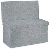 Ławki ogrodowe - Relaxdays składany taboret do siedzenia z oparciem dł. 73 x 76 x 38 cm ławka do siedzenia i stabilna kanapa do siedzenia jako podnóżek kostka do siedzenia z lnu jako pudełko do przechowywania ławka ze 10020373_111 - miniaturka - grafika 1