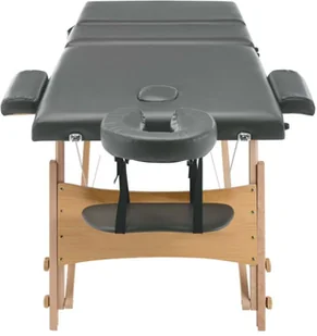 VidaXL Stół do masażu z 3 strefami, drewniana rama, antracyt, 186x68cm 110172         VidaXL - Stoły i łóżka do masażu - miniaturka - grafika 5