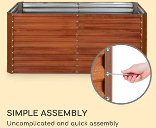 Blumfeldt Blumfeldt Rust Grow, ogrodowa grządka podwyższona, ocynkowana blacha stalowa, rdzawe wykończenie GDMB4-Rust200*100*90 - Skrzynie ogrodowe - miniaturka - grafika 7