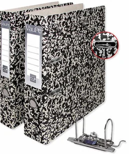 Vaupe Segregator dźwigniowy marmurek T 75 mm A4 beżowo-czarny (020/99) - Szkolne artykuły papiernicze - miniaturka - grafika 2