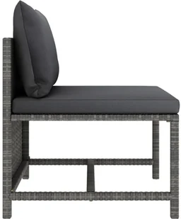 vidaXL 5-cz zestaw wypoczynkowy do ogrodu poduszki szary rattan PE 313503 - Meble ogrodowe - miniaturka - grafika 9