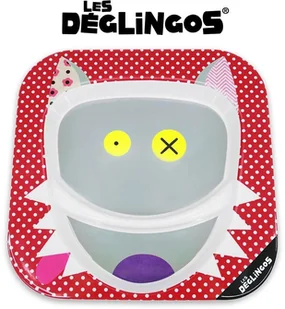 LES DEGLINGOS Talerz z melaminy - Wilk BigBos 4897018360242 - Miseczki i talerzyki dla dzieci - miniaturka - grafika 2