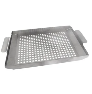 Orion nierdzewna płyta grillowa perforowana 38,5x22,5x3 cm - Akcesoria do grilla - miniaturka - grafika 2