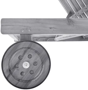 vidaXL Ogrodowy leżak z poduszką, szary, lite drewno akacjowe 3061366 - Leżaki ogrodowe - miniaturka - grafika 4