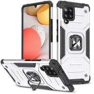 Etui i futerały do telefonów - Wozinsky Ring Armor pancerne hybrydowe etui pokrowiec + magnetyczny uchwyt Samsung Galaxy A42 5G srebrny - miniaturka - grafika 1