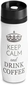 Kubki termiczne - Murrano Kubek Termiczny Termos Biały Keep Calm GRAWER KUB-B-015 - miniaturka - grafika 1