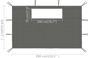 vidaXL Ścianki do altany, z oknami, 2 szt., antracytowe - Pozostałe ozdoby ogrodowe - miniaturka - grafika 7