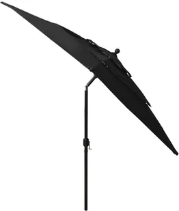 vidaXL 3-poziomowy parasol na aluminiowym słupku, czarny, 2,5x2,5 m 313842 - Parasole ogrodowe - miniaturka - grafika 5