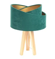 Lampy stojące - ImoLight Lampka stołowa mini-trójnóg sosnowy Awena Zielono-złota 060s-003 - miniaturka - grafika 1