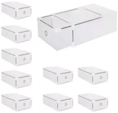 Pudła i pojemniki do przechowywania - Springos Pudełko na buty z szufladą 31x20,5x11 cm biały organizer zestaw 10 szt. 10x HA3000 - miniaturka - grafika 1