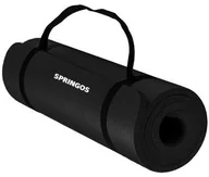 Maty do jogi - SPRINGOS Mata do ćwiczeń Springos mata do jogi 180 cm czarna - miniaturka - grafika 1