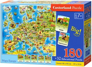 Puzzle 180 Mapa Europy z quizem CASTOR - Powieści i opowiadania - miniaturka - grafika 3
