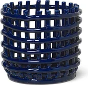 Donice - Ferm Living Kosz do przechowywania 14,5 cm niebieski ceramiczny 110072401 - miniaturka - grafika 1