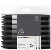 Przybory szkolne - Brushmarker 12 greys - miniaturka - grafika 1