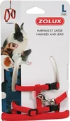 Akcesoria dla gryzoni - Zolux Szelki i smycz dla świnki morskiej L kol. czerwony - miniaturka - grafika 1