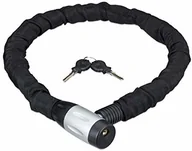 Akcesoria rowerowe - Relaxdays relaxdays zamek łańcuchowy, rower, zamek motocyklowy, 2 klucze, bezpieczny, stabilny, outdoor, zamek rowerowy, długość 100 cm, czarny 10024128 - miniaturka - grafika 1