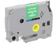 Etykiety do drukarek - Brother Zamiennik taśmy TZE-735 12mm zielona/biały - miniaturka - grafika 1