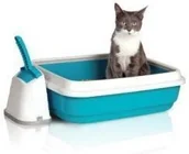 Kuwety dla kotów - Imac Duo Zestaw kuweta turkusowa z łopatką Romeo - miniaturka - grafika 1