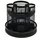 Przyborniki na biurko - KW Trade Przybornik obrotowy GR-254 Czarny - miniaturka - grafika 1